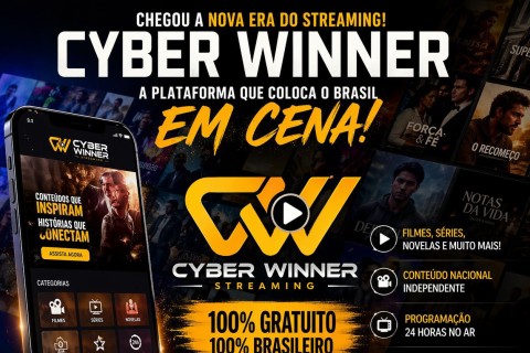 Nova plataforma de streaming gratuita promete revolucionar o audiovisual brasileiro: conheça a Cyber Winner